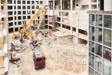 Demolition site of a building